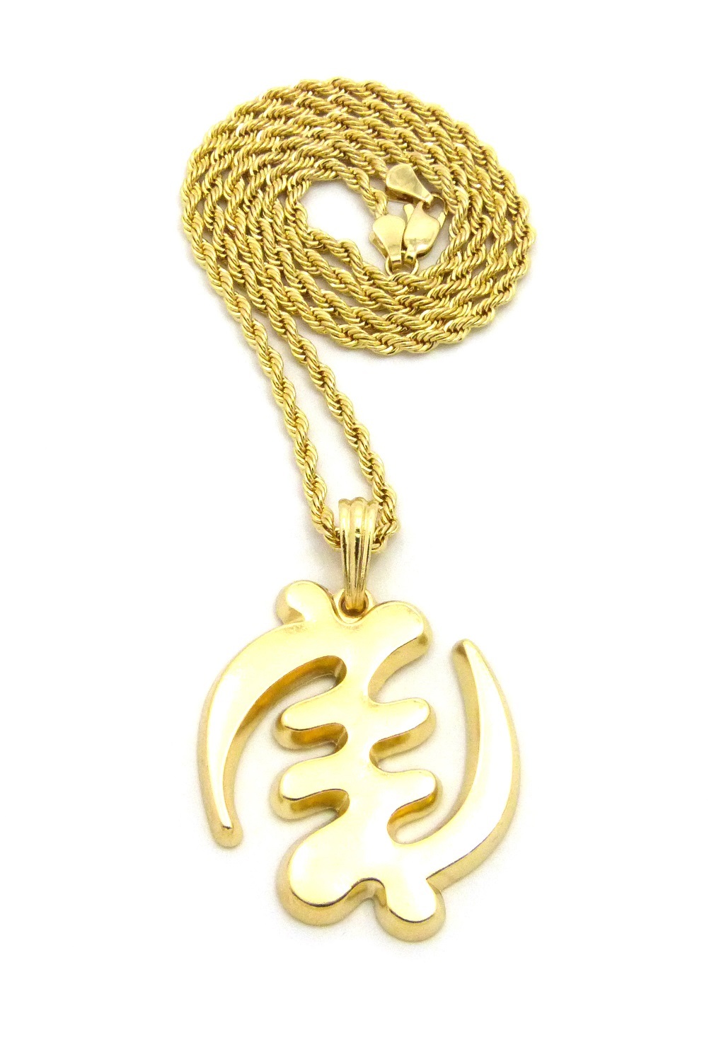 Gye Nyame “Except for God” African Symbol Pendant 24″ Various Chain Necklace