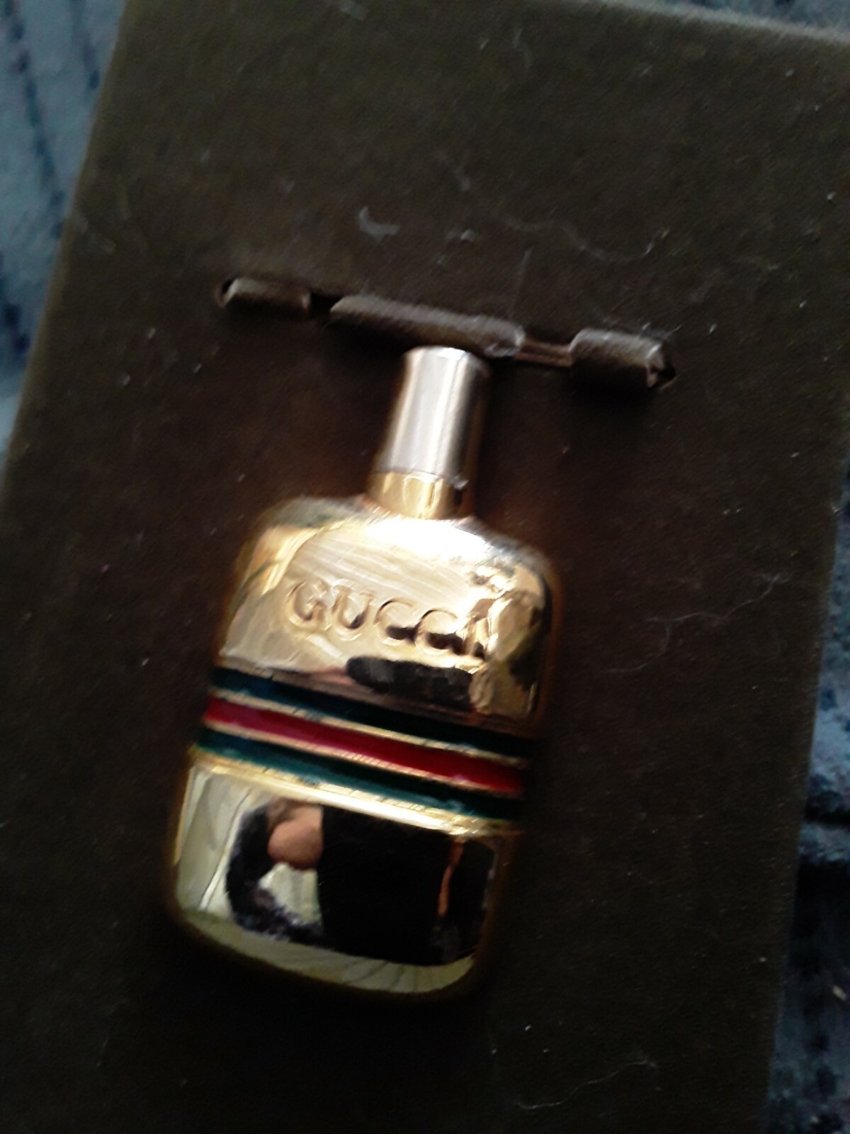 GUCCI SHERRY LINE PERFUME BOTTLE GOLDTONE FLASK