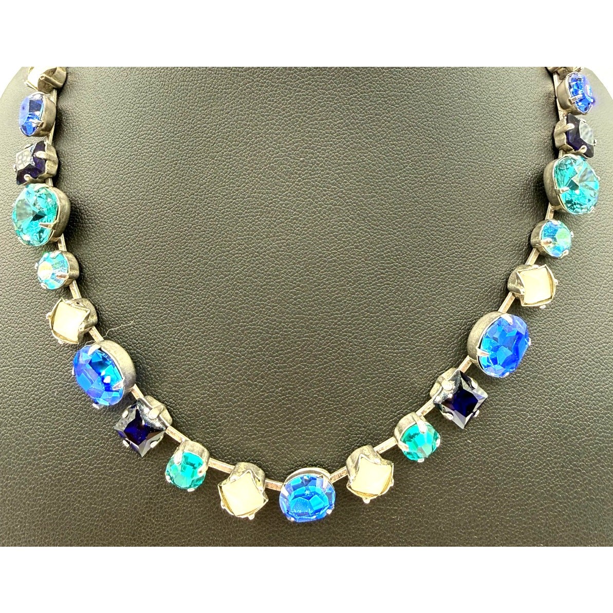 Sorrelli Ultramarine Classic Tee Tennis Necklace W/Swarovski Crystals