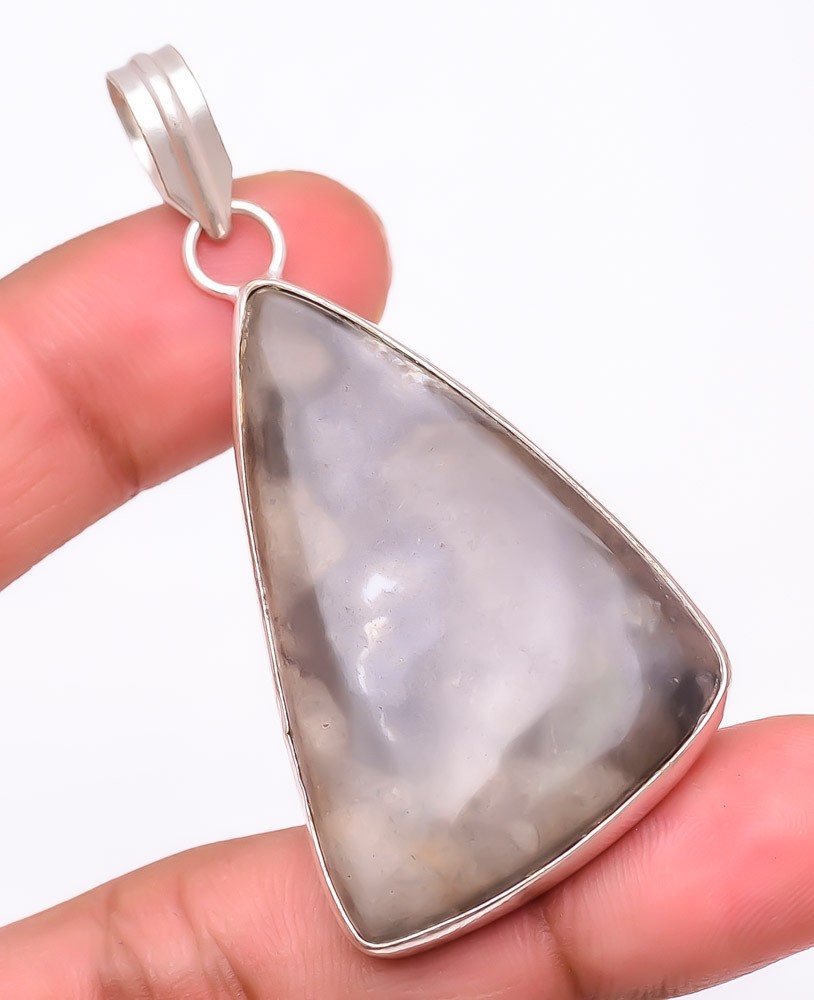 Natural Boulder Opal Gemstone 925 Silver Plated Jewelry Pendant 2.3″ F2644