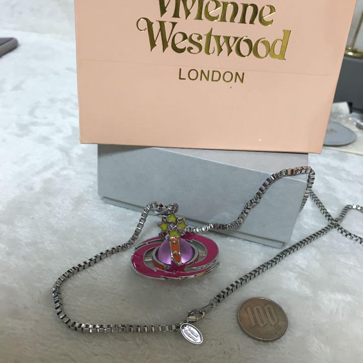 Vivienne Westwood Shooting Star Small Orb Necklace Pink Star IN BOX C.80 T.4.5cm