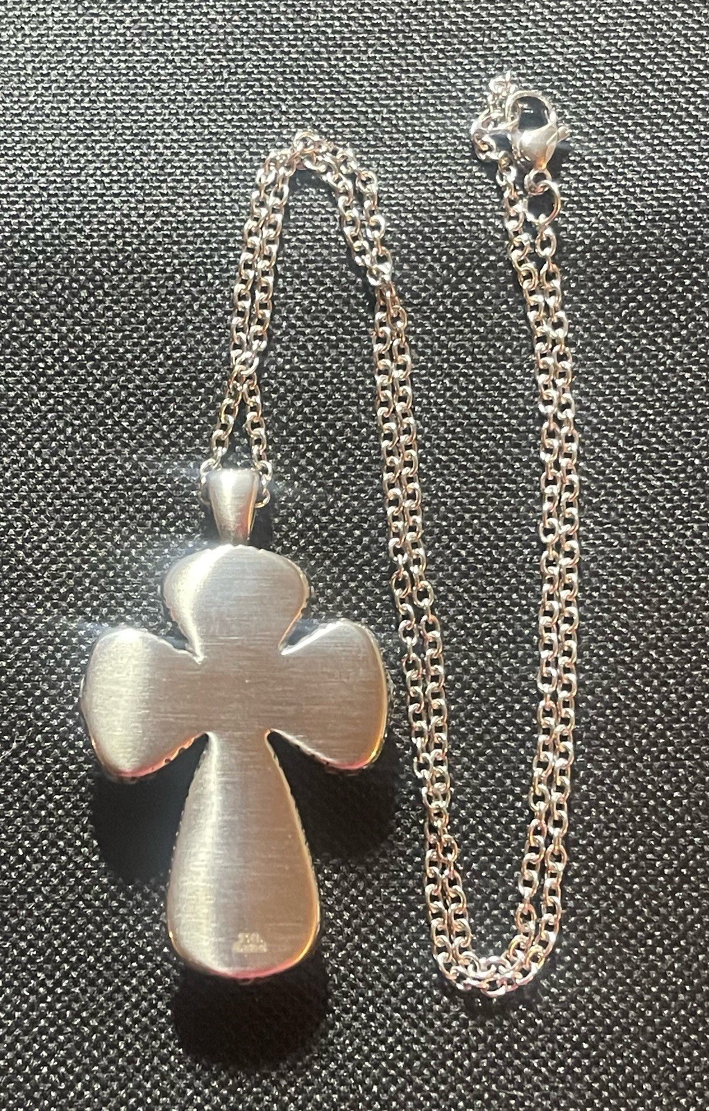 Murano Style Millefiori Cross Pendant 20” Necklace 316L S.steel