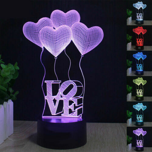 LED Light Gift for Her Girlfriend Wife Woman Mothers Birthday Easter Love Hearts