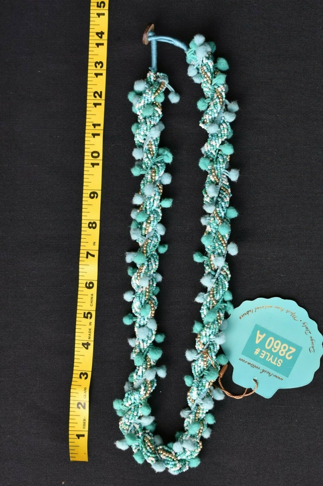 AnastaSea AQUA WHITE AND GOLD BEADED NECKLACE 2860A NWT