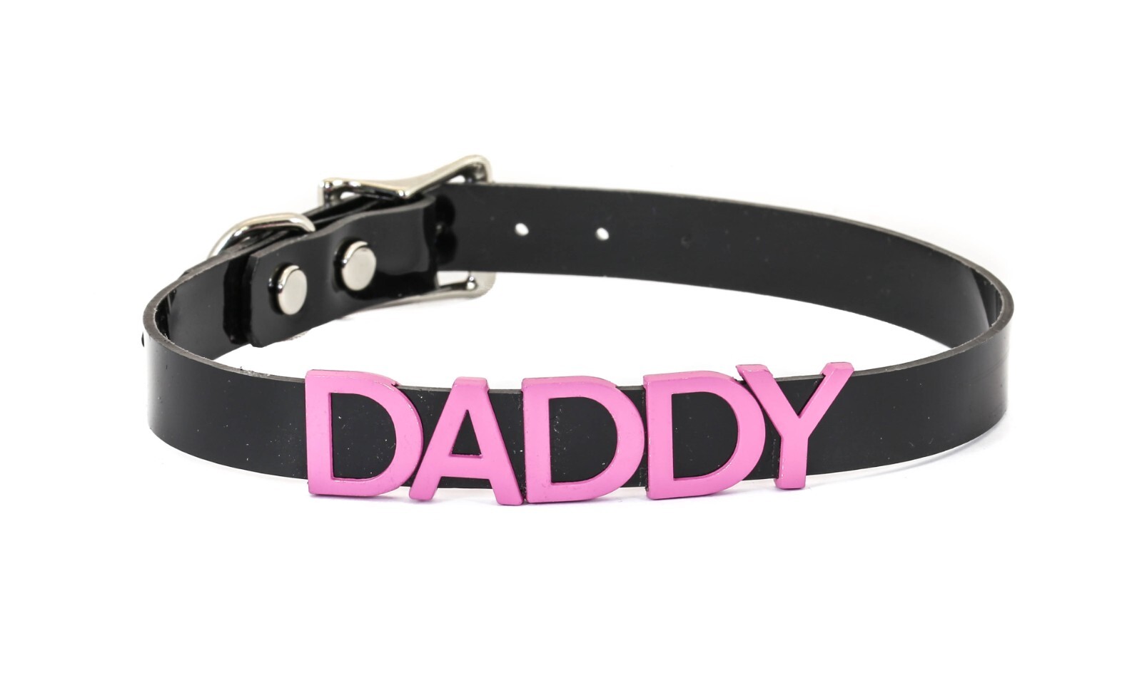 Black Vinyl Slave Name PVC Pink Bdsm-Choker-Slut-Collar-Choker-Adult-Kinky