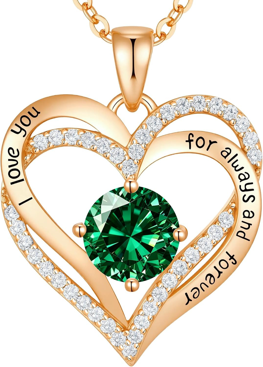 CDE S925 Silver Engraved Heart Birthstone Necklace for Women – Gift for Any Occa