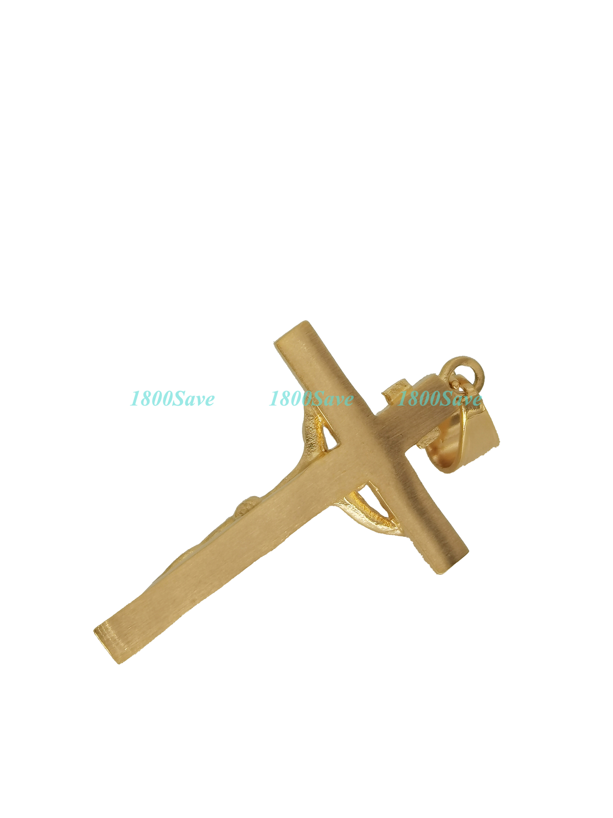 18K Yellow Gold Filled Crucifix Cross Pendant + 18″-28″ Box Chain Necklace H123Y