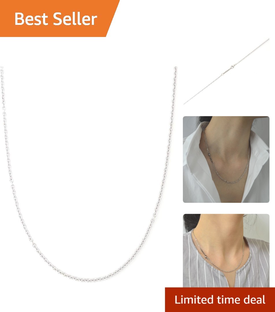 2MM Stainless Steel Necklace – Thin Cable Chain for Women & Men, Silver Chain…