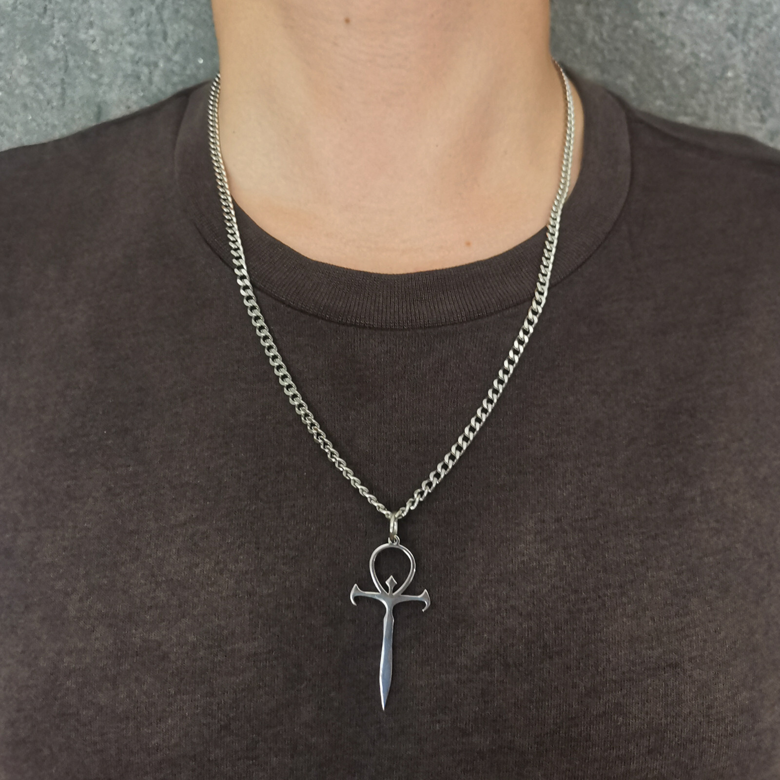 Vampire Ankh Pendant S.steel luciferian necklace box/cuba/figaro/wheat 24in