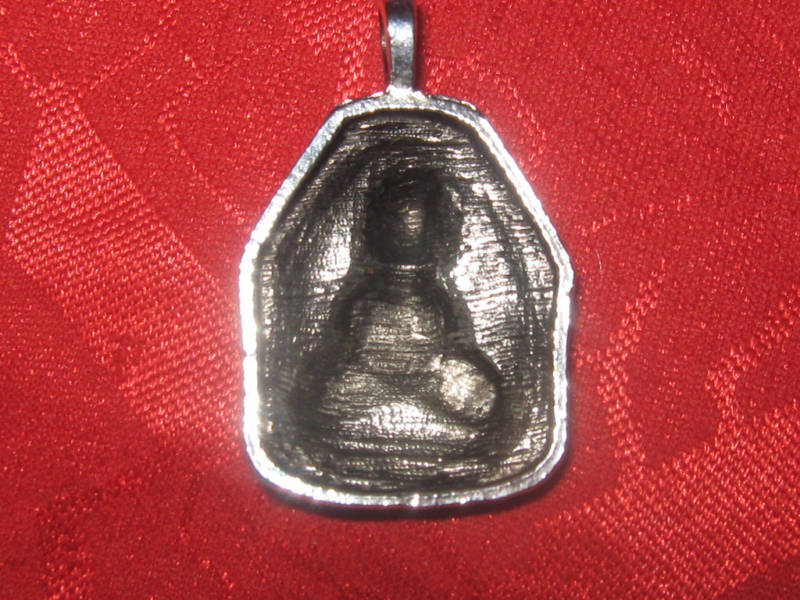 25mm INDIA GANESH GANESHA GOD OM SILVER TONE PENDANT CHARM NECKLACE