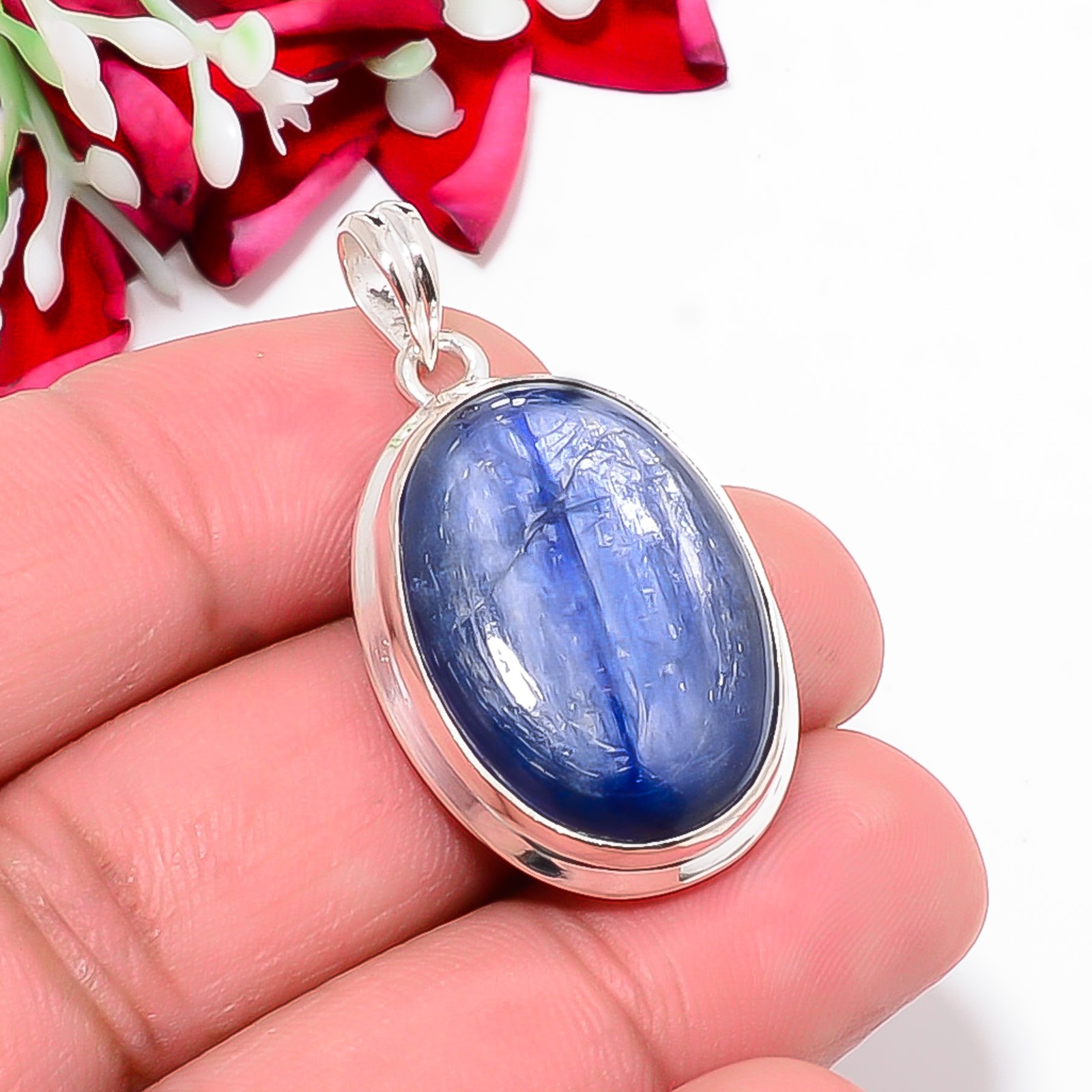 Kyanite – Nepal 925 Sterling Silver Jewelry Pendant 1.56″ P1046712359