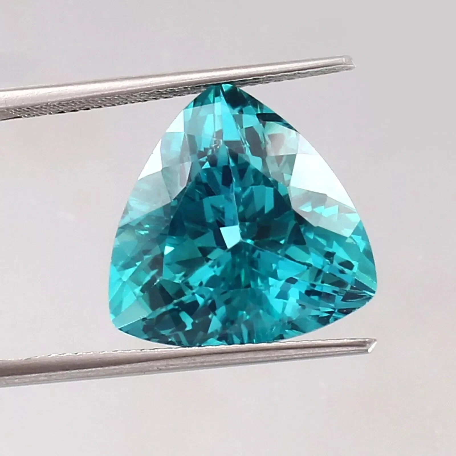 AAA 10 Ct+ Natural Brazil Green Paraiba Tourmaline Loose Trillion Cut Gemstone
