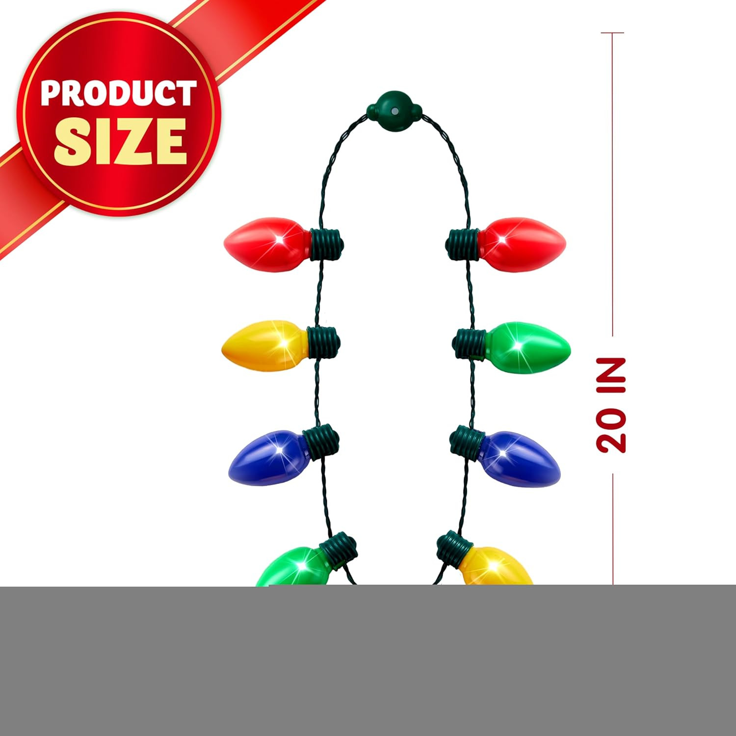 9PCS LED Christmas Bulb Necklaces Light Up Holiday Party Favors for Adults Kids