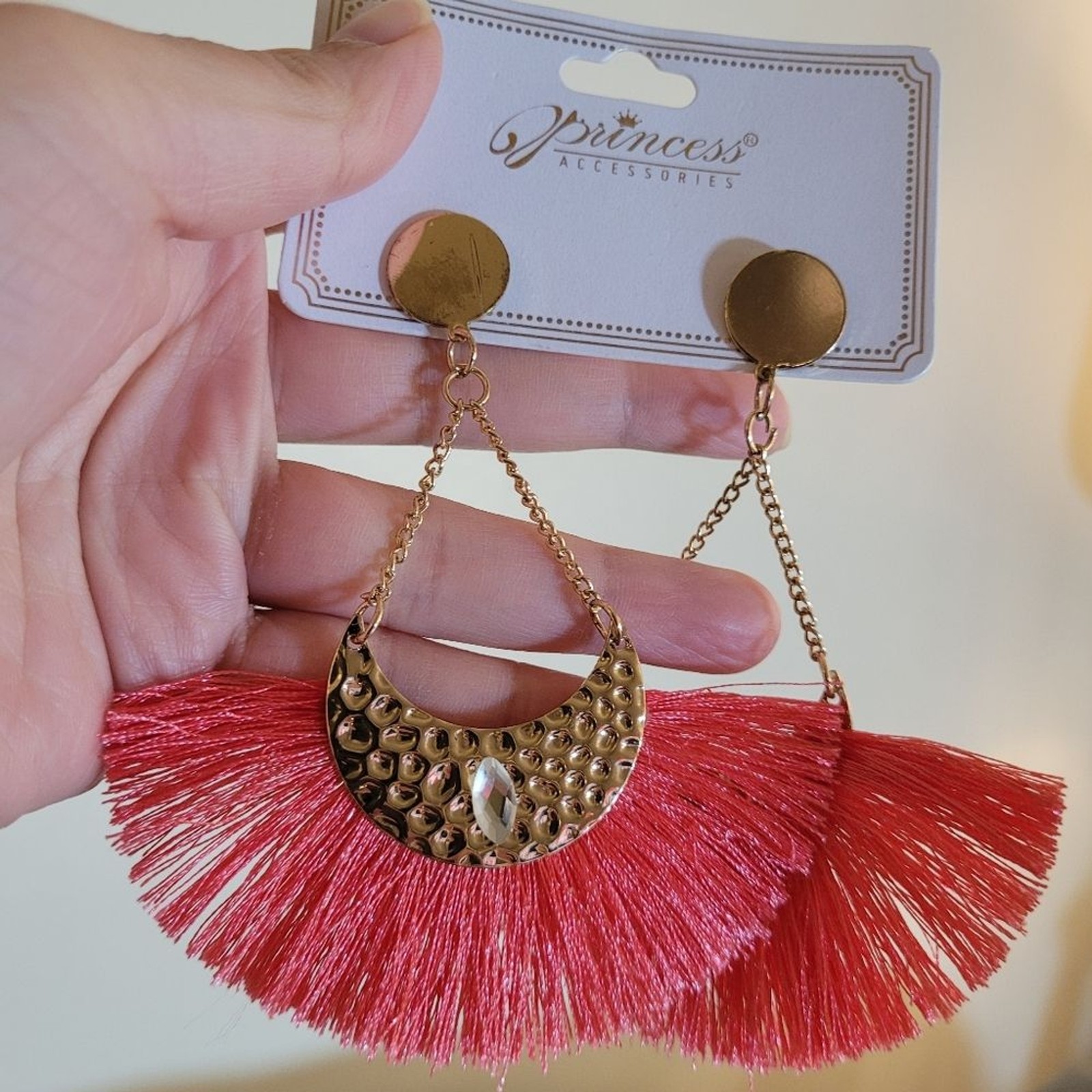 Gold and Pink Earrings
