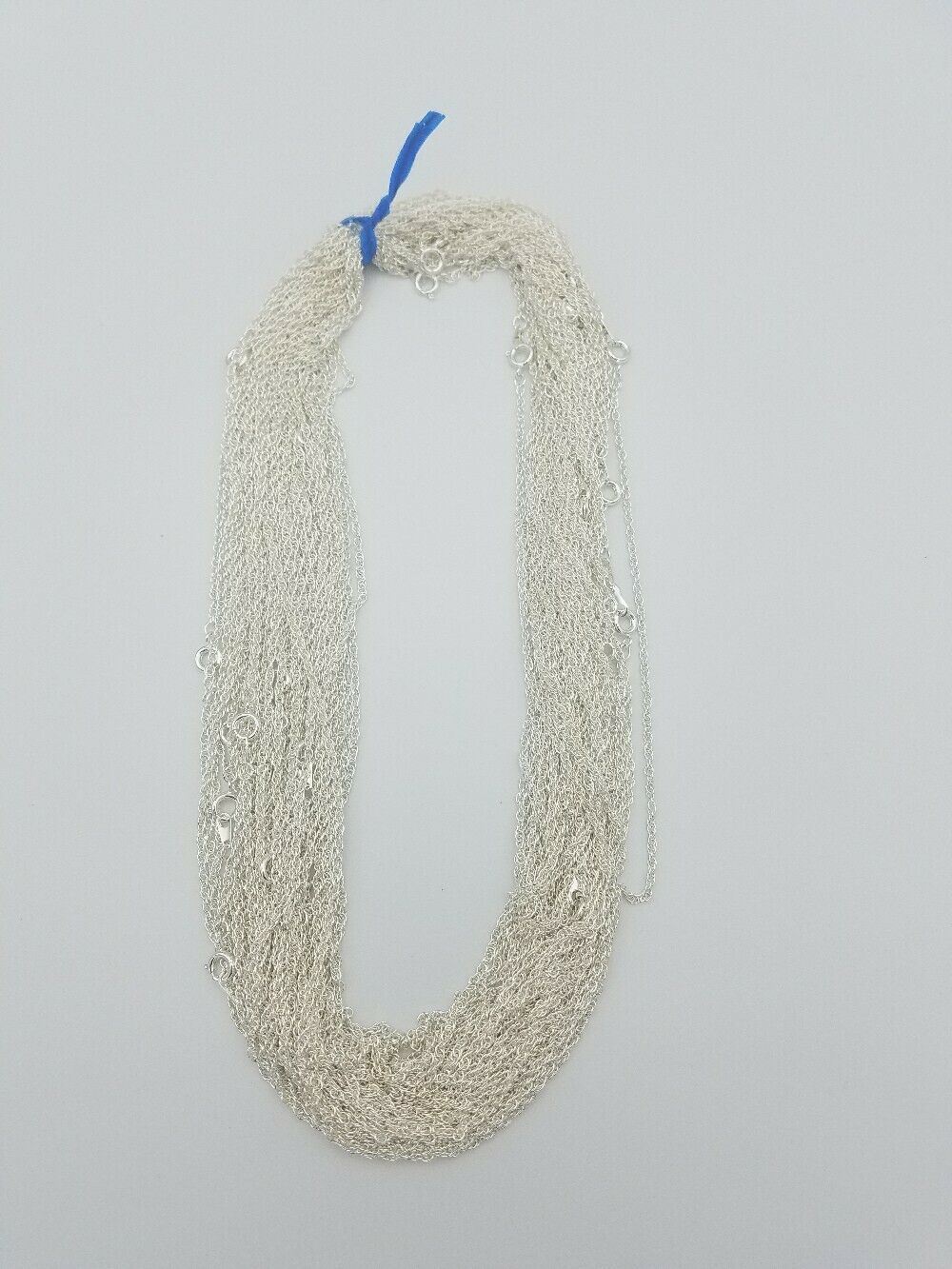 WHOLESALE LOT OF 12 PIECES OF STERLING SILVER PLATED 24 INCH ROPE NECKLACES