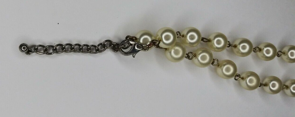 Faux Pearl Necklace with 5 Strands Fashion Costume Jewelry
