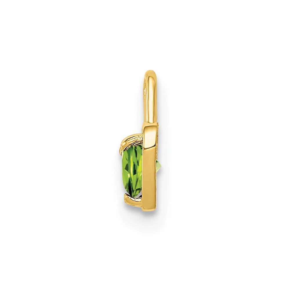 10K / 14K Yellow Gold 10ky August Synthetic Birthstone Heart Charm
