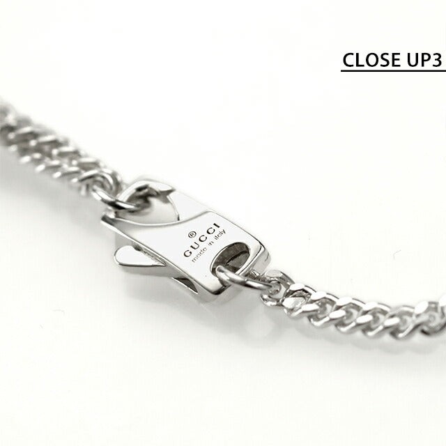 Gucci Necklace Men’s Women’s Brand GUCCI Diamante Plate Logo Silver