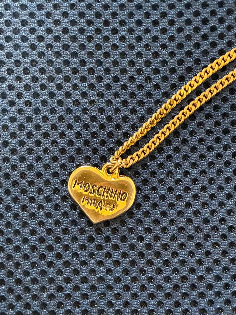 Moschino Heart Pendant Necklace Gold 46cm Pre-Owned