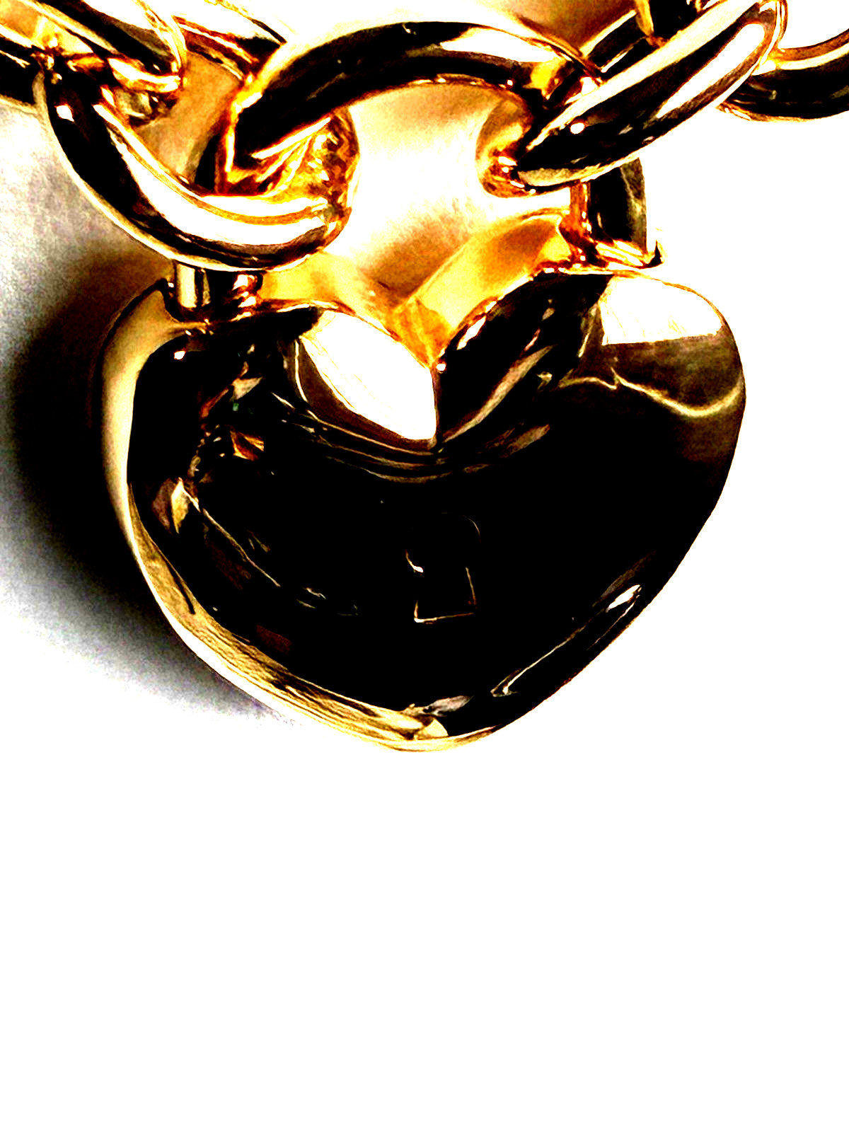 DAVID MARKSTEIN YELLOW BRONZE REMOVEABLE HEART LOCKET 18″ NECKLACE (M5120-62)