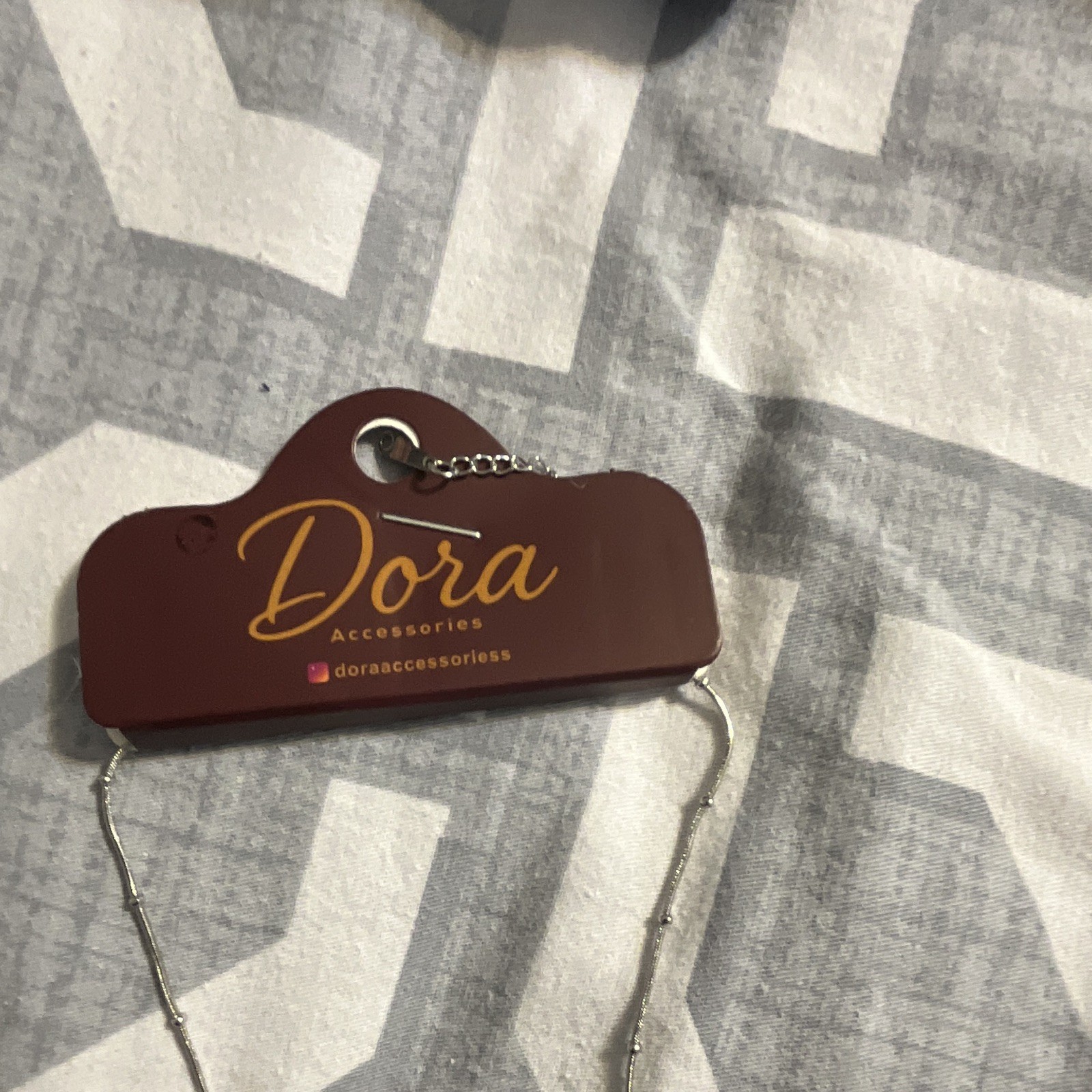 Dora Silver Plated Crystal Letter Pendant Necklace, Bar Link Chain, Pavé