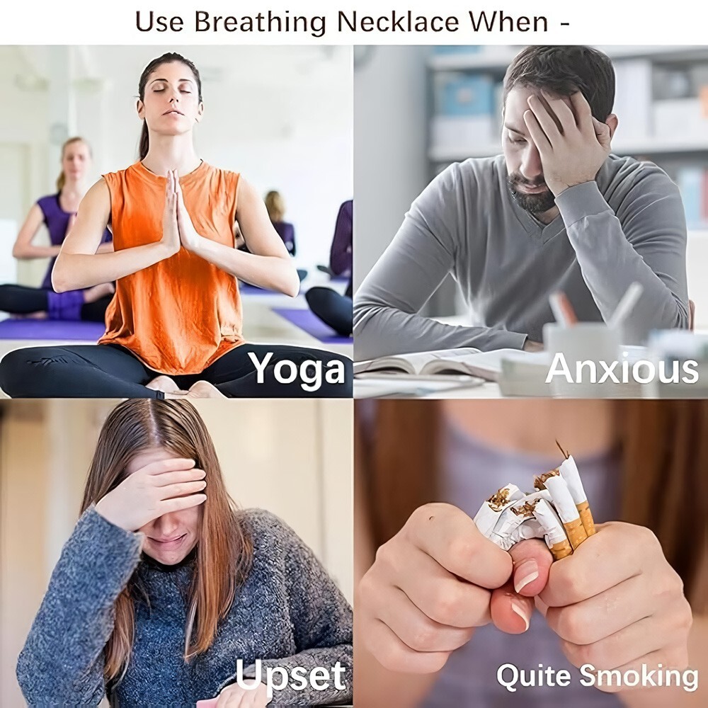 Mindfulness Breathing Necklace Stress Relief Pendant Anxiety Breathe Women Men