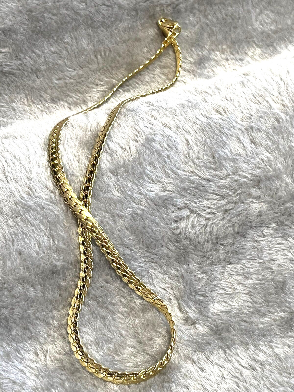 Super Nice 18K Gold Plated Sideways Chain 6mm Wide 20″ Long -Fast Free Shipping
