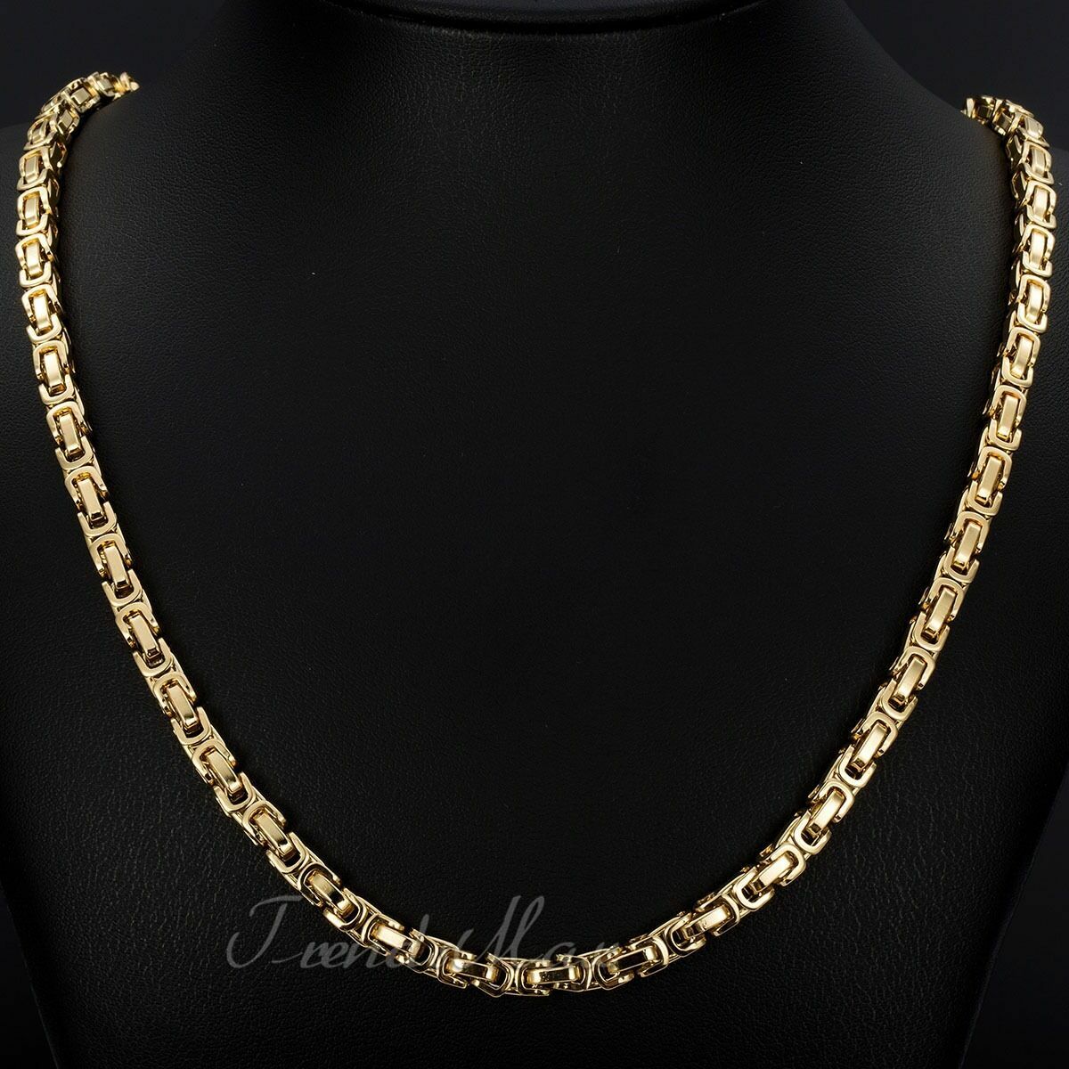 5MM Mens Boys Chain Stainless Steel Byzantine Box Link Necklace 18-36inch Gift