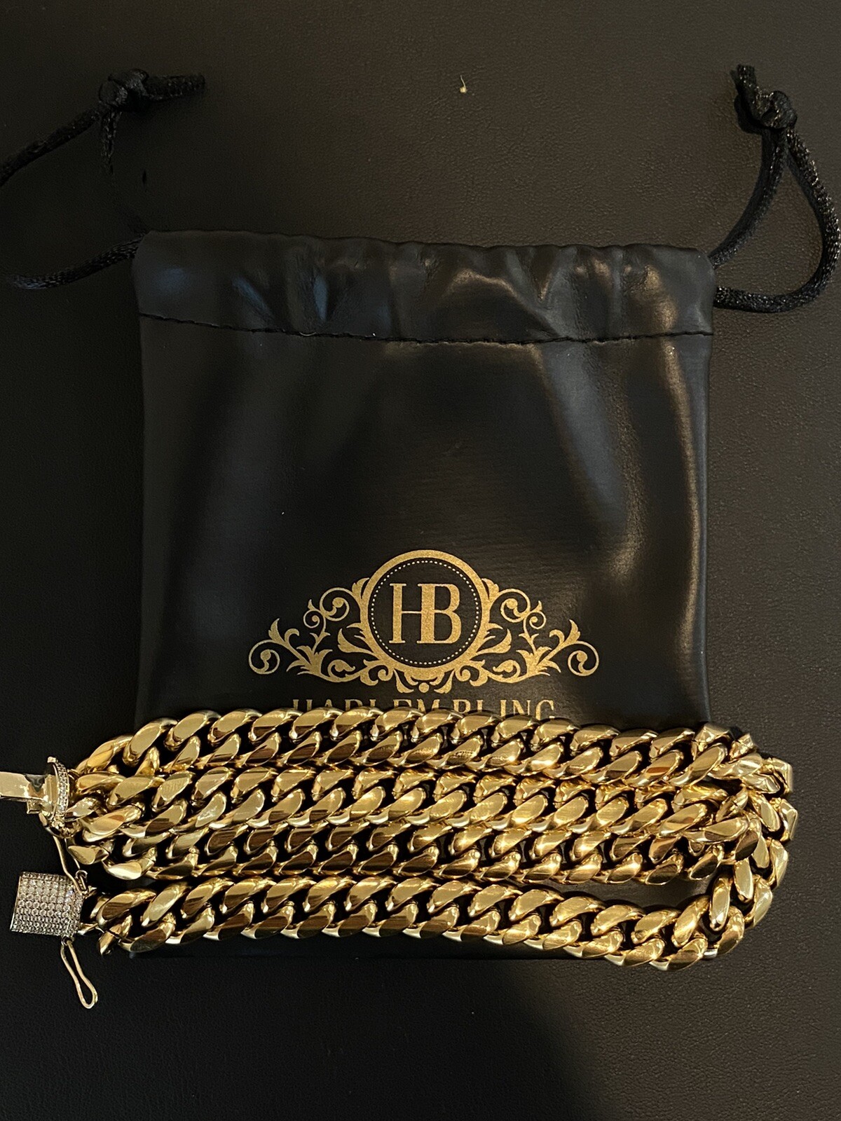 10mm 20″ Miami Cuban Link Men Choker Real Solid 14k Gold Vermeil Stainless Steel