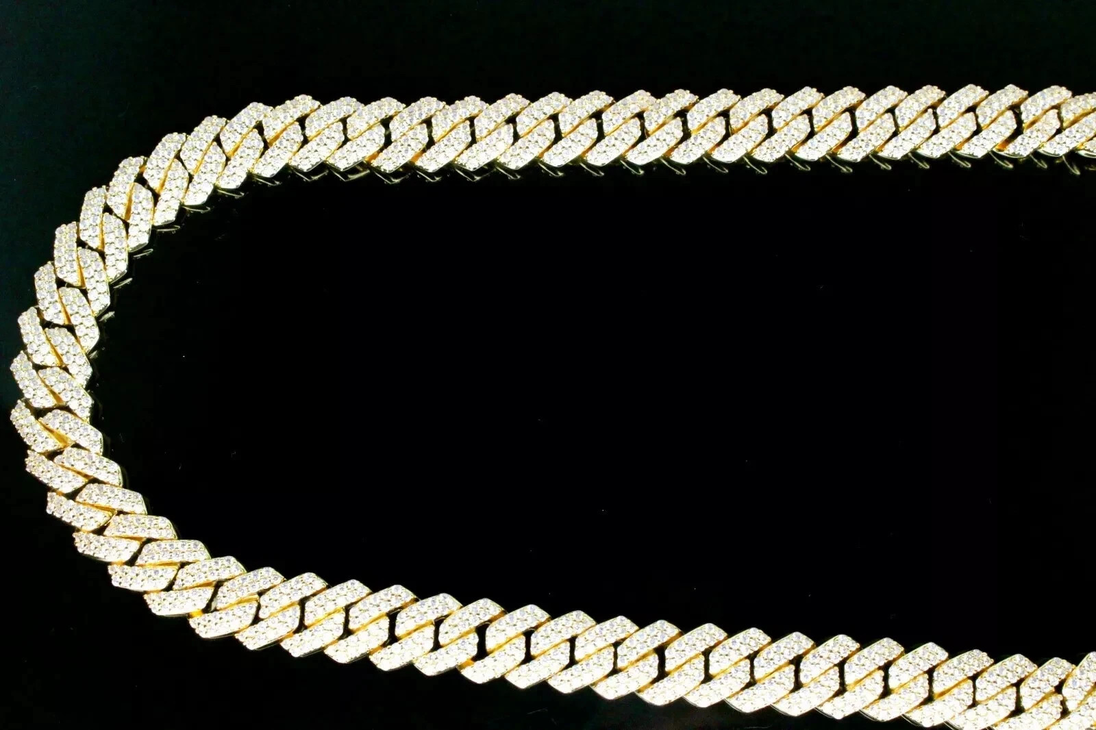 14k STAMPED 14mm Cuban Prong Chain Necklace 64ct Lab Sim VVS1 Diamond 200g+ GOLD