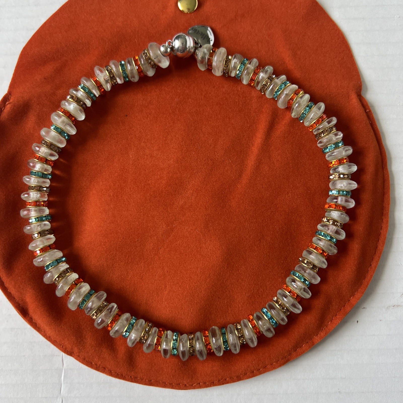 JULIETTA Heron Glass Color Necklace 925 Sterling Silver Magnetic Clasp NWT