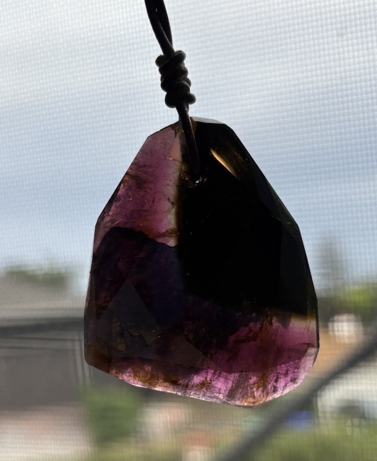 Chan Luu Necklace Natural Bi-Color Tourmaline Pendant Artisan Signed Jewelry NWT