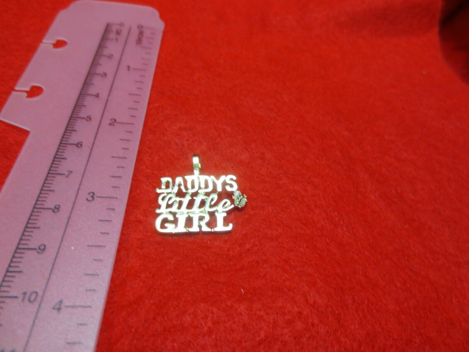 14KT GOLD EP DADDY’S LITTLE GIRL WORD PENDANT CHARM WITH 30″ ROPE CHAIN – 2391