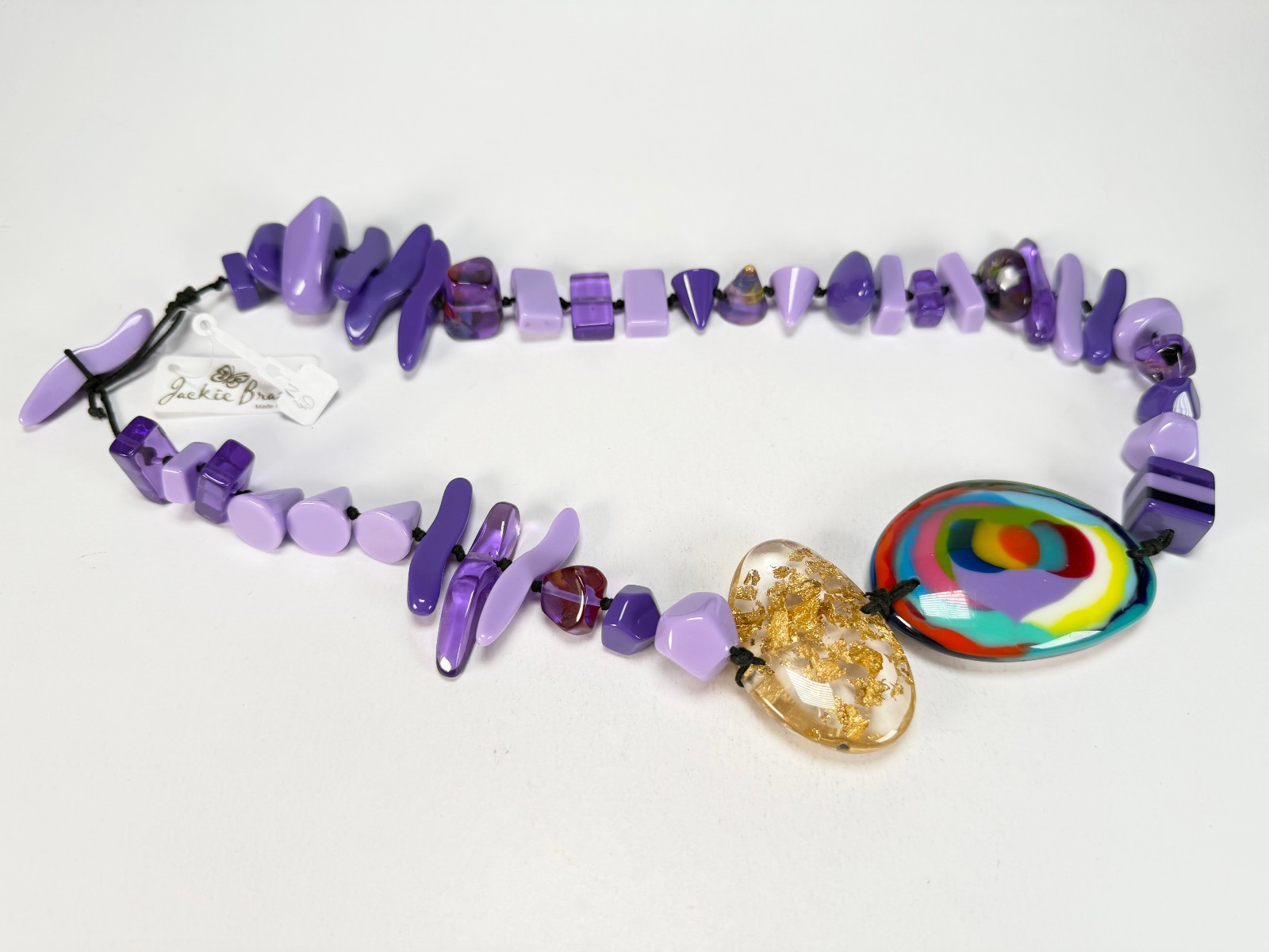 Jackie Brazil “Fusion” Purple Mix Long 110cm Bead Necklace ( N0040 )