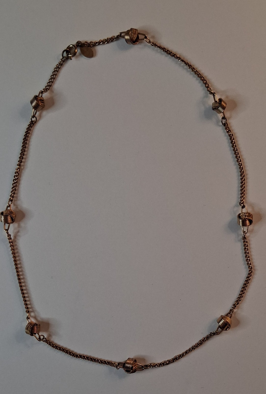 Avon Gold Tone Station Cable Chain Necklace Spring Ring Signed 18in