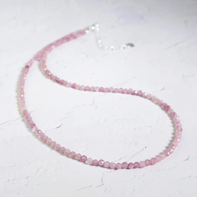 Kunzite Gemstone Beaded Choker Necklace Healing Women Purple Dainty Crystal Gift