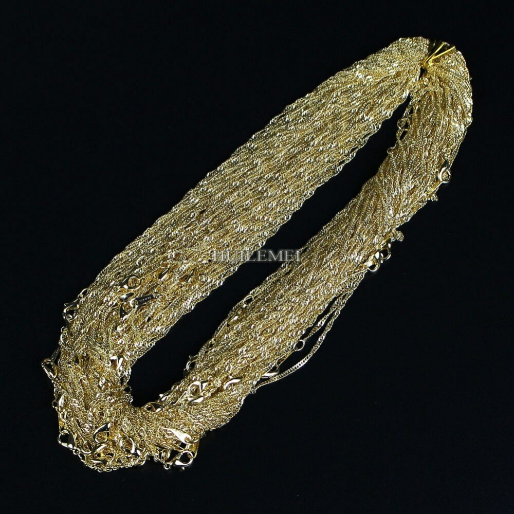 10pcs/lot Water Wave Chain Necklace Fashion Chains for Women 16″ 4 Colors Pick