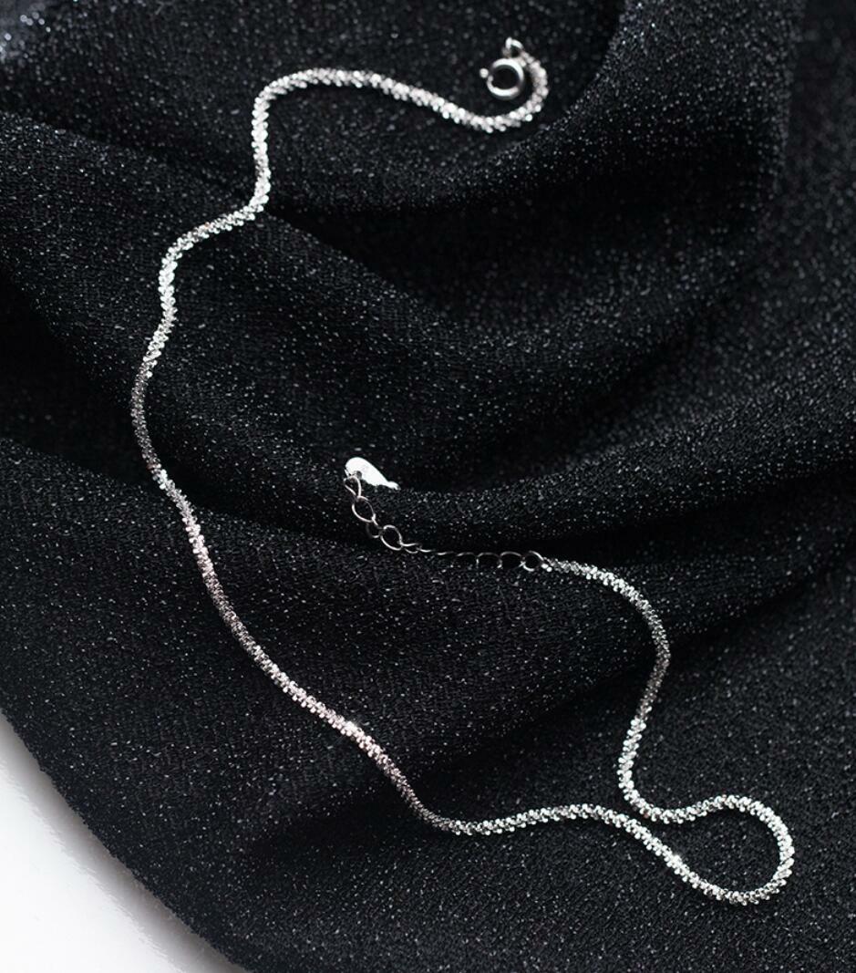 Sterling Silver Bling Choker 1.7mm Margarita Chain Necklace A2916