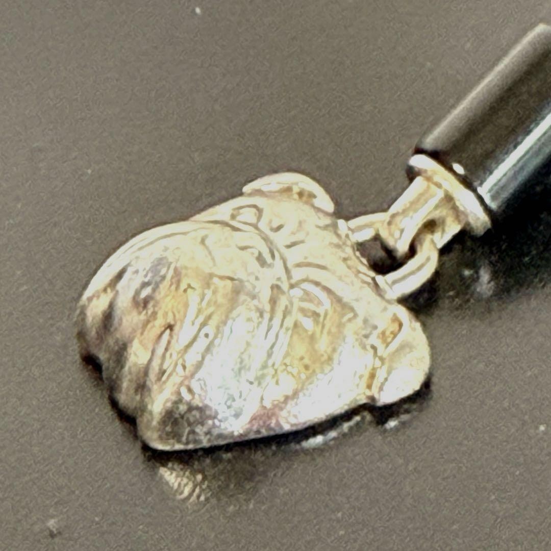 GUCCI Rare Bulldog Charm Necklace Silver Dog Excellent