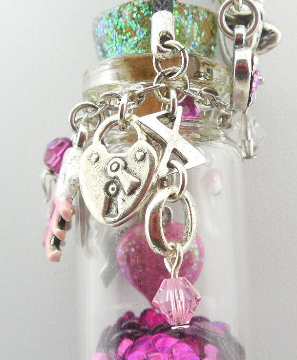 KIRKS FOLLY ~~NEVER RELEASED~~ CUPIDS HEART FANTASY BOTTLE NECKLACE ~~~NEW~~ ST