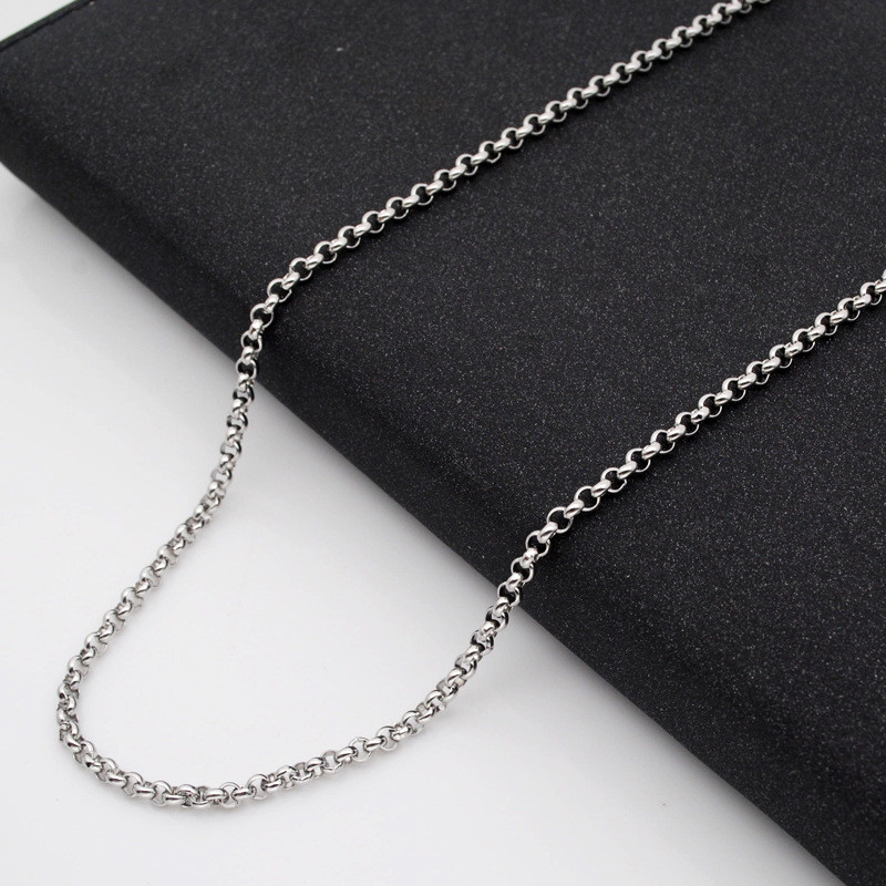 5pcs 3mm/4mm Stainless Steel Rolo Chain Necklace for Women Men Jewelry Pendant