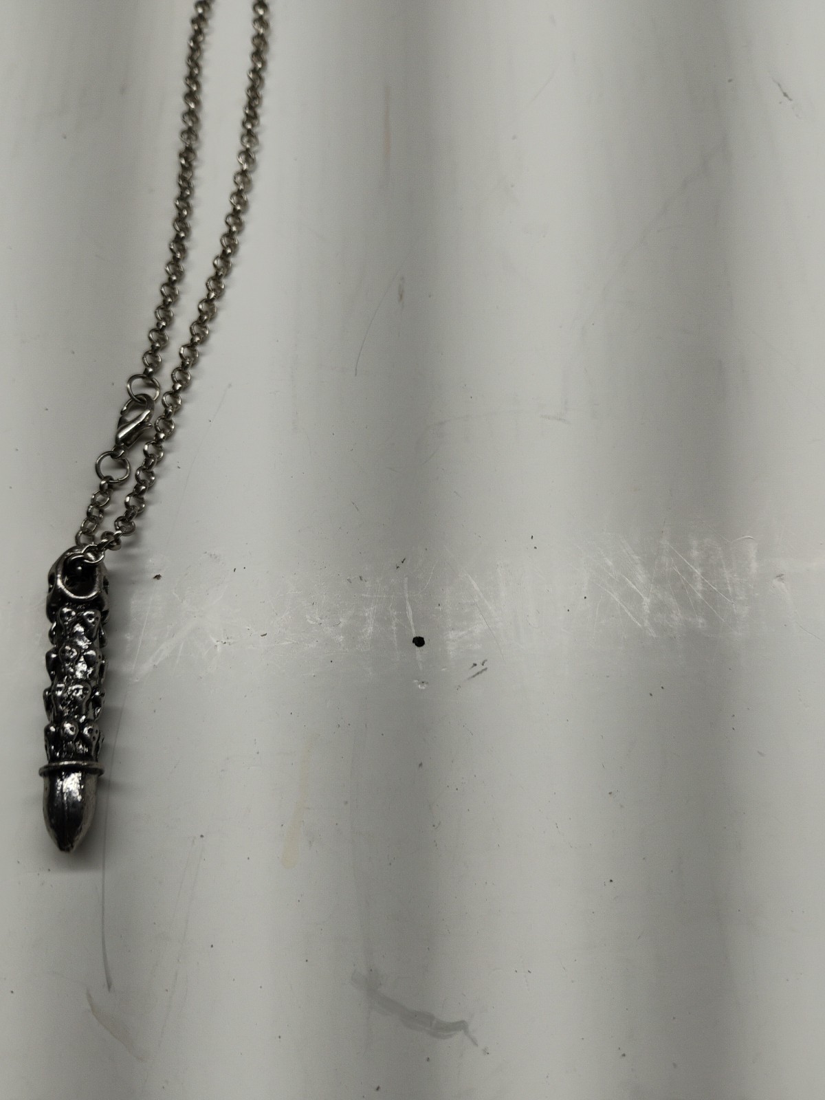 Cool Mens Boys Stainless Steel Biker Punk Skull Bullet Pendant Necklace