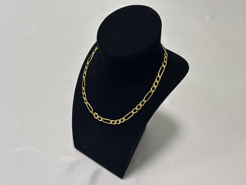 Pure 18K Gold Men and Womens Buckle 7mm 20in Fashion Necklace with Box