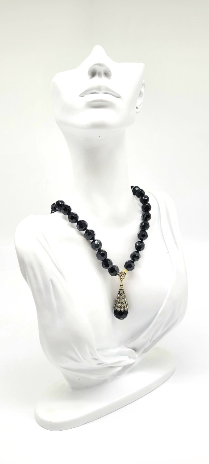 Heidi Daus Vintage Black Swarovski Crystal Christmas Tree Statement Necklace