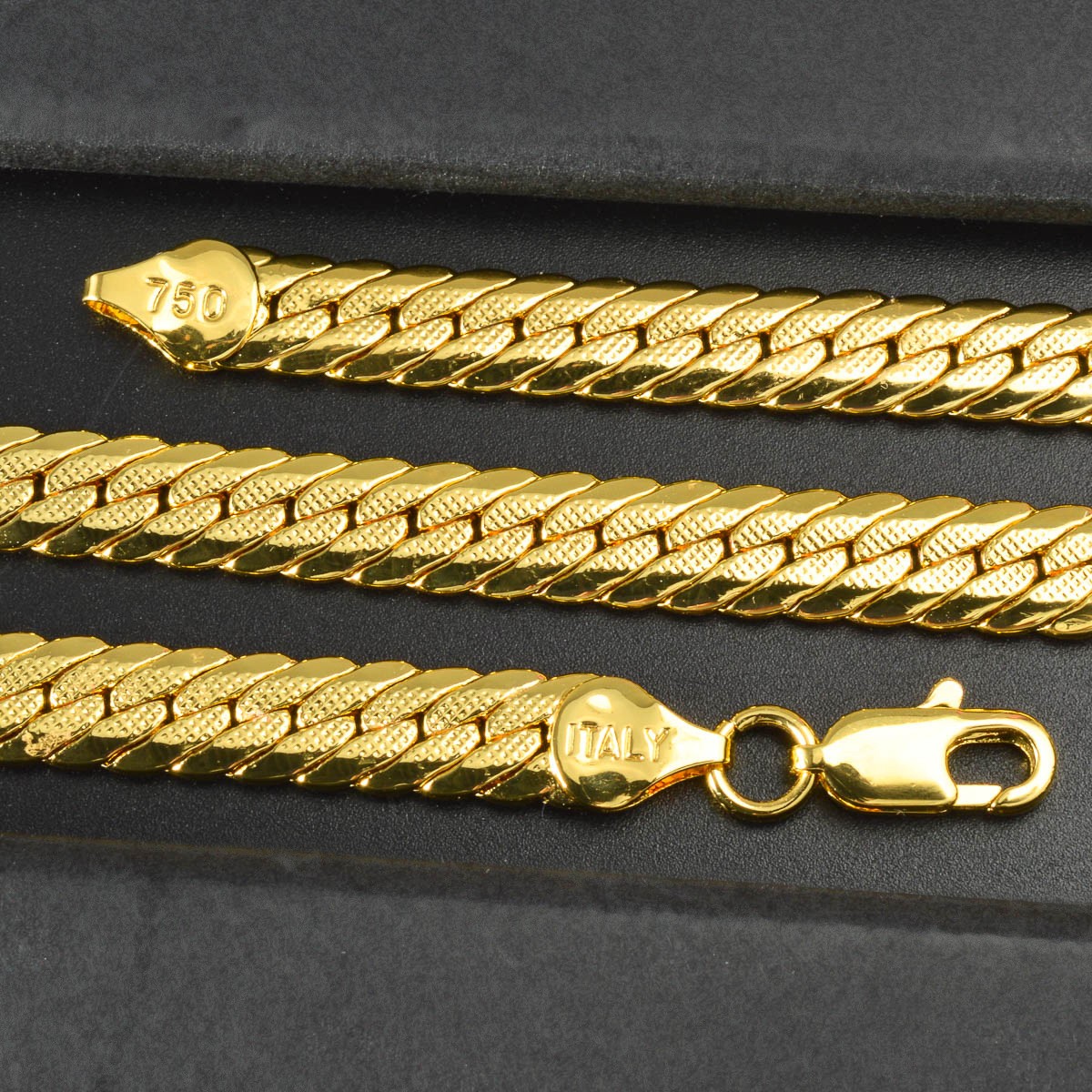 18K Gold Cuban Curb Chain Necklace 750 Stamp Unisex Hip‑Hop Jewelry 18‑24in 7MM