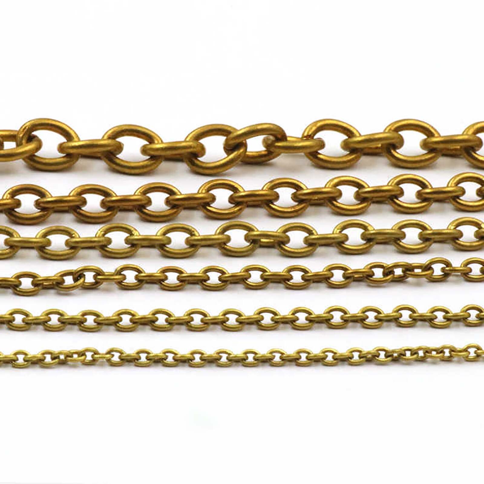 Solid Brass Chain 4-15mm Width Necklace Jewelry Bags Craft Chain Sold Per Meters