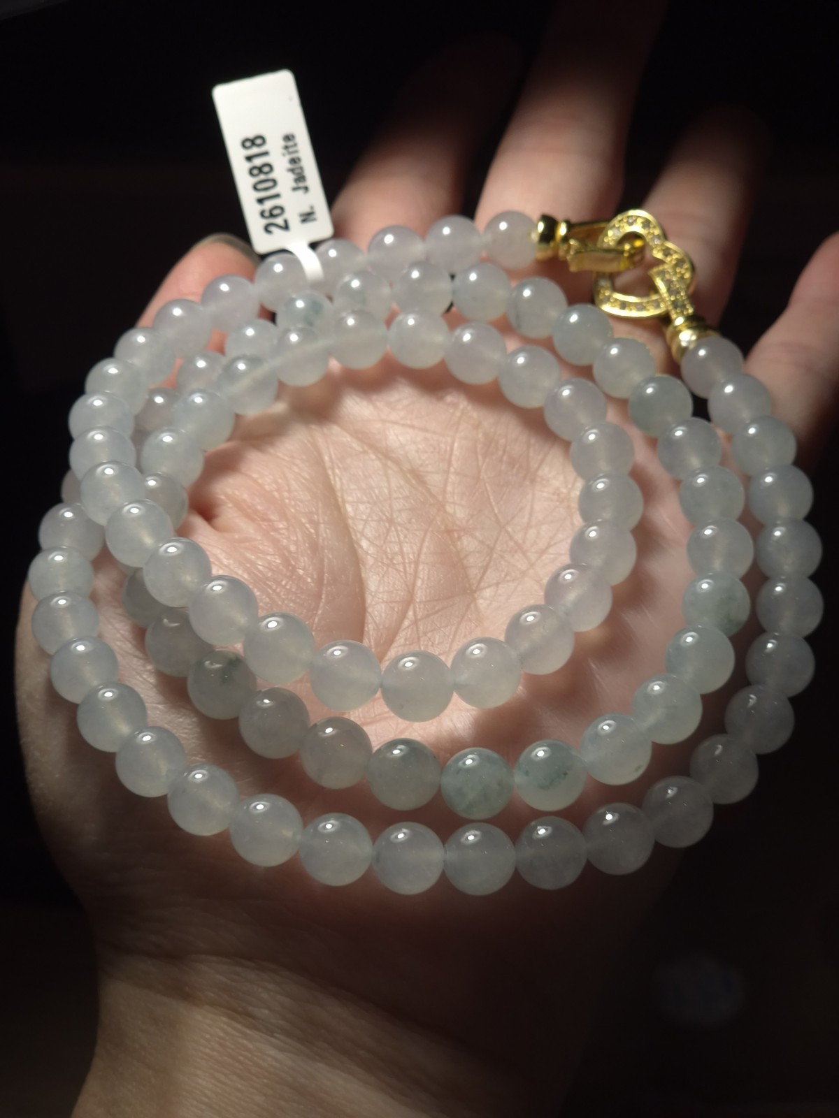 Icy Floating Flowers Burmese Jadeite Necklace