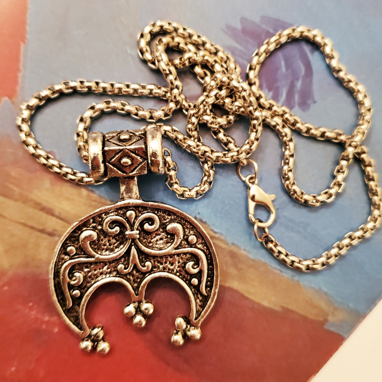 Crescent Viking Jewelry Necklace For Women Men /Pendant Ancient Amulet /Gift