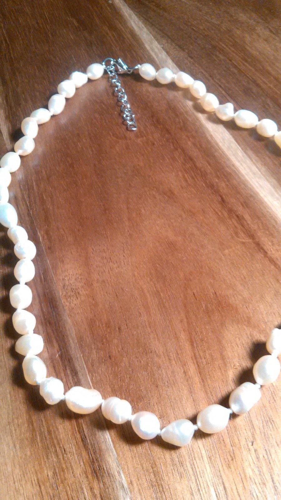 Genuine Peach Freshwater Pearl Stainless Steel Necklace (18 Inch)