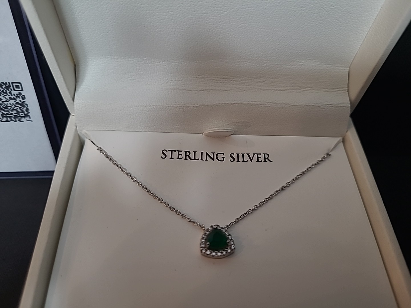 Macy’s Green Quartz (3/8 Ct. T.w.) & Cubic Zirconia Trillion Necklace in Silver